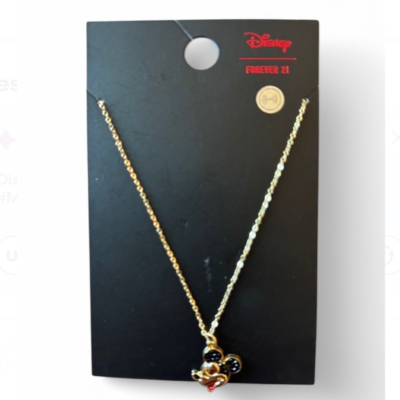Gold and Black Mickey Mouse Pendant Necklace - Picture 2 of 4